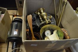 An old coaching lamp and other items.