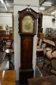 A mahogany longcase clock by Thomas Gammon of Hereford with eight-day movement, brass arched shape