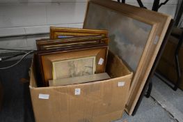 A small group of oil paintings.