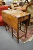 A good 19th century mahogany rectangular drop flap gateleg occasional table.