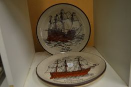 Three plates relating to HMS Victory and The Mary Rose.