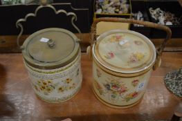 Two biscuit barrels.
