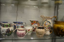 A group of decorative jugs.