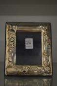 A silver photograph frame.