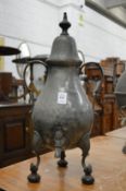 A pewter hot water urn.