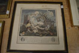 The Bathos, colour engraving.