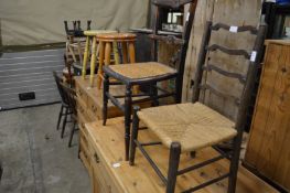 A large quantity of household furniture to include chairs, stools etc.