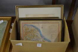A small map and various engravings.