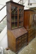 A mahogany bureau bookcase.