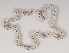 A SILVER ROPE CHAIN. 15ins long.