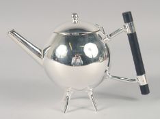 A CHRISTOPHER DRESSER STYLE GLOBULAR TEAPOT.