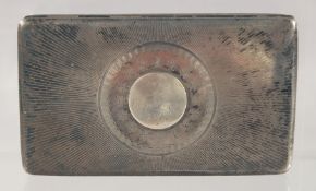 A DUTCH SILVER TOBACCO BOX, with engine turned decoration 13cm long