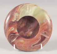 A CARLOS DE ALMEIDA MARBLE CIRCULAR ASHTRAY. 5ins diameter.