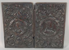 AN ITALIAN CARVED WOOD FRAMED AND MOUNTED CORPUS CHRISTI. 9ins long.