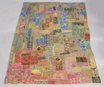 A VERY LARGE UZBEK EMBROIDERED TEXTILE, 170cm x 220cm.