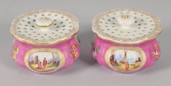 TWO RARE 19TH CENTURY OTTOMAN MARKET FRENCH CALLIGRAPHERS POUNCE POTS.