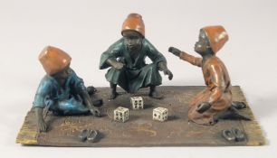 A VIENNA STYLE COLD PAINTED BRONZE GROUP, 