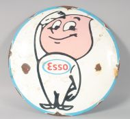 A NOVELTY CIRCULAR ENAMEL SIGN 