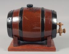 A LAMBETH PEDESTRIAN BORCELLETTE WHISKY KEG. 8ins high.