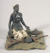 A VIENNA STYLE COLD PAINTED BRONZE GROUP, 