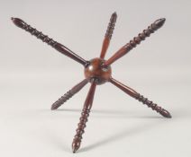 A GOOD MAHOGANY SPINNING CAT.