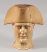 A DOULTON AND WATTS LAMBETH POTTERY NAPOLEON BUST VASE. 7ins high.