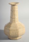 A CHINESE OCTAGONAL SHAPED SONG TYPE VASE. 8ins high.