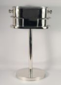 A PLATED OVAL WINE COOLER ON PEDESTAL STAND. 29