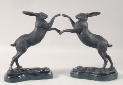 A PAIR OF CAST BRONZE 