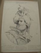 [SHAKESPEARE ILLUSTRATION] collection of eight ink portraits of Shakespeare characters from