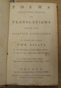 [JONES (William)] Poems consisting chiefly of Translations from the Asiatick Languages..., 8vo,