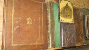 BLANK BOOKS, blotters, empty bindings, etc., incl. a large folio [22 x 18inches] with gilt armorials