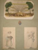 [SCRAPBOOK] small scrapbook with 19th c. prints & drawings etc. (1).