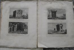 [ROME] collection of loose, small, double-image engravings after Parboni, 1820's (Q).