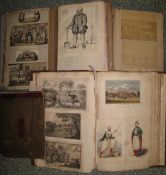 [SCRAPBOOKS] 3 folio or quarto scrapbooks, 19th c., filled with prints, cuttings, etc., & an art