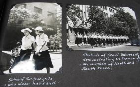 [PHOTOGRAPHS / KOREA] 3 fine, lacquered obl. folio albums with large q. of mounted and captioned b/w