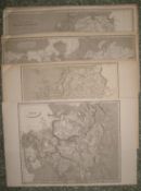 [MAPS] coll'n of 24 engr. maps, central folds, unframed, each 26 x 38 cms (24).