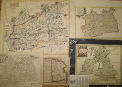 [MAPS] 4 maps of Surrey (incl. Foxhound Meets by Walker, & 3 x 18th c.); Morden's 
