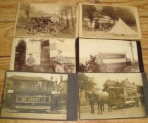 [TRAMS & CARAVANS] 6 x cabinet size mounted photos, Edinburgh & Leith, etc. (6).