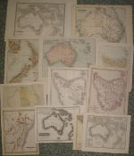 [MAPS] AUSTRALIA / NEW ZEALAND & TASMANIA, coll'n of 21 maps, unframed (21).