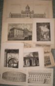 [PRINTS] ARCHITECTURE, small coll'n of 1 mounted & 8 loose engravings, U.K. & Italy (9).