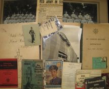 [MILITARY] q. of ephemera, booklets, photos, etc., mostly WWII, but including an 1885 costume