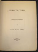 [CYPRUS] COBHAM (C. D.) Excerpta Cypria, 4to, clo., Nicosia, 1895.