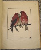 LANG (Fritz) Ein Vogelbuch in Originalholzschnitten, 4to, pictorial woodcut title as cover, 12