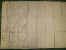 MAP large scale 1/2500, folding, linen-backed OS map with hand-colouring, small area around IVER,