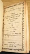 VALDESSO (John) Divine Considerations..., 8vo, lacks A1 blank, old calf (rebacked), Cambridge,