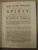 MUGGLETON (L.) The Acts of the Witnesses of the Spirit..., sm. 4to, contemp. flamed calf, L., 1764.