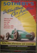 SOTHEBY's INTERNATIONAL CAR AUCTIONS, folded colour poster, 31 x 21 ins (1).