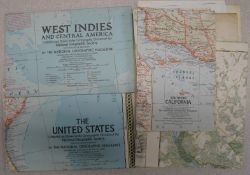 [MAPS] small coll'n of Nat. Geographic Mag. col. maps, U.S.A. & West Indies (Q).