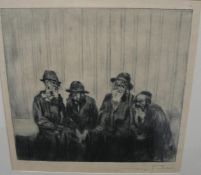 POLLAK or POLLACK (Max) artist: [group of four Jewish men] ca. 1921 etching, signed, contemporary